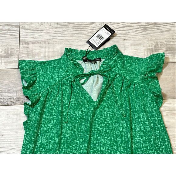 Adrianna Papell vivid green top blouse size S - Picture 2 of 10